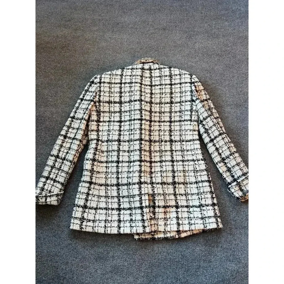 $895 Alice + Olivia Justin White Tweed Big Pearls Embellished Blazer Sz 0 - Picture 15 of 16